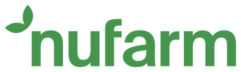 Nufarm logó — a Nufarm Hungária Kft. növényvédelmi vállalat zöld, levélmotívumos emblémája